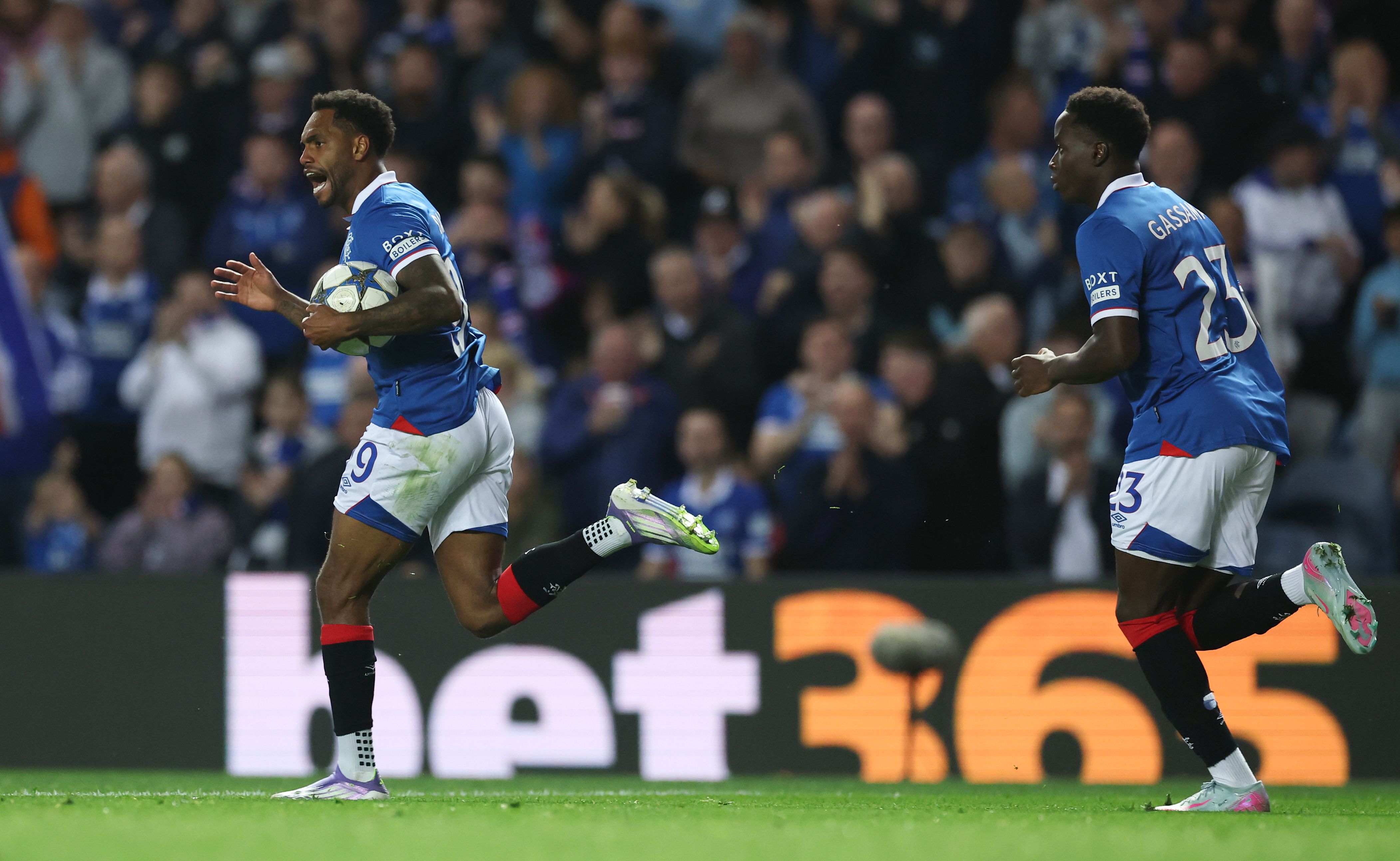 Rangers striker Danilo celebrates a goal