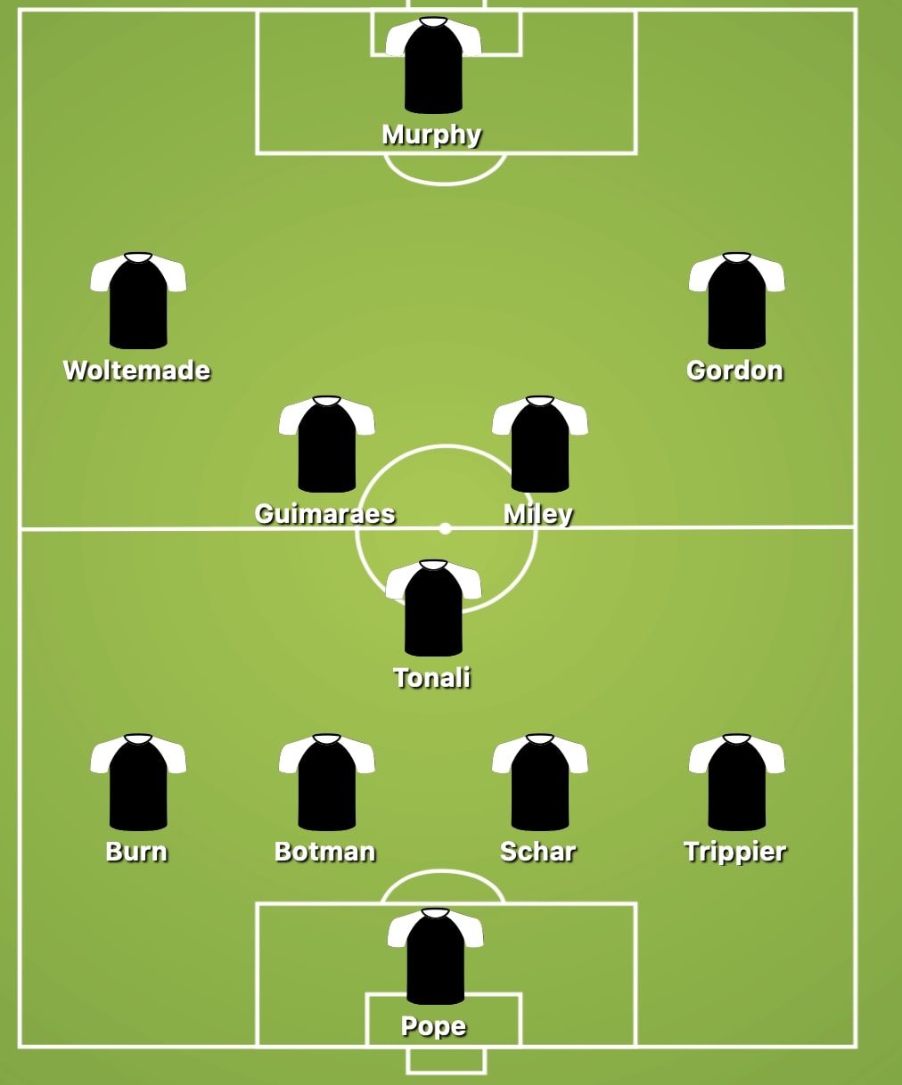 Newcastle United Predicted 4-3-3 Starting Lineup Against Benfica