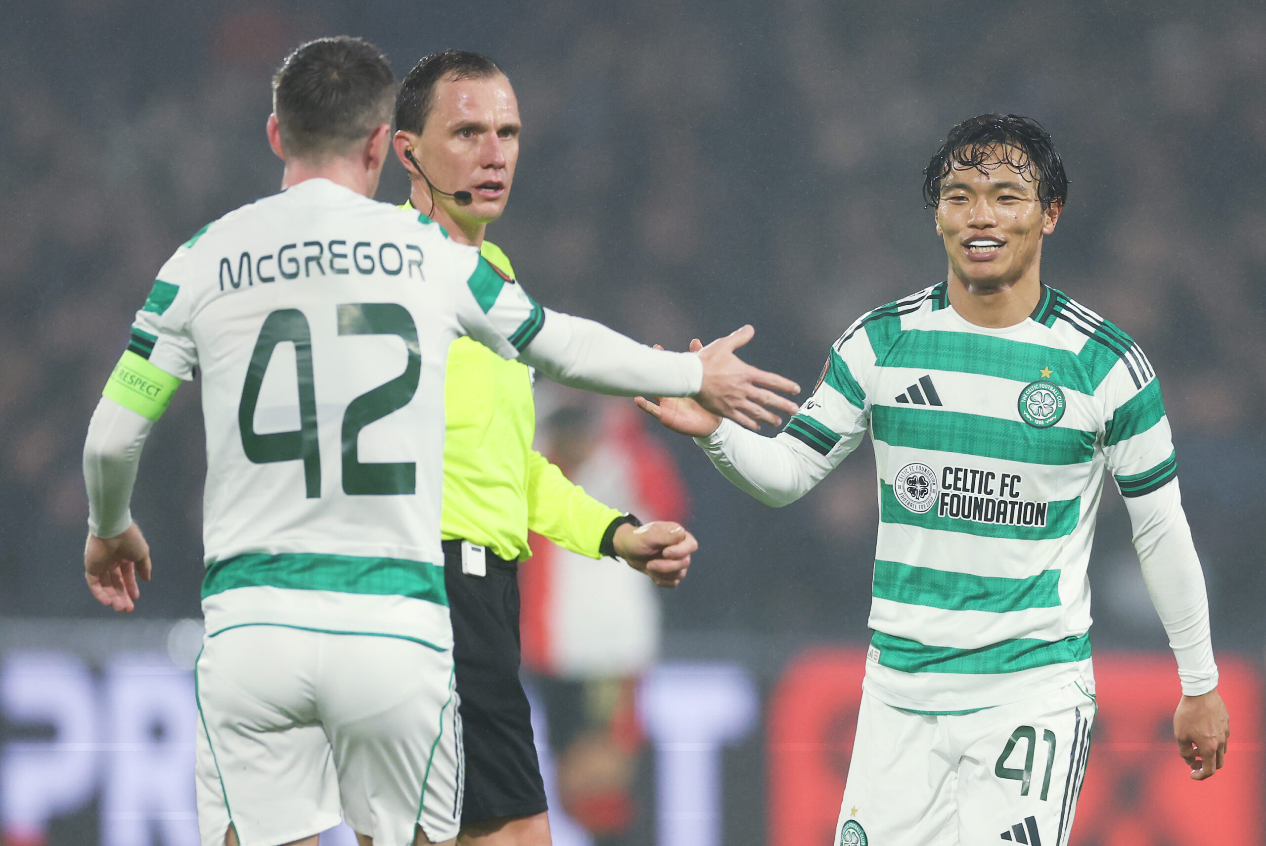 Celtic midfielder Hatate celebrates his goal