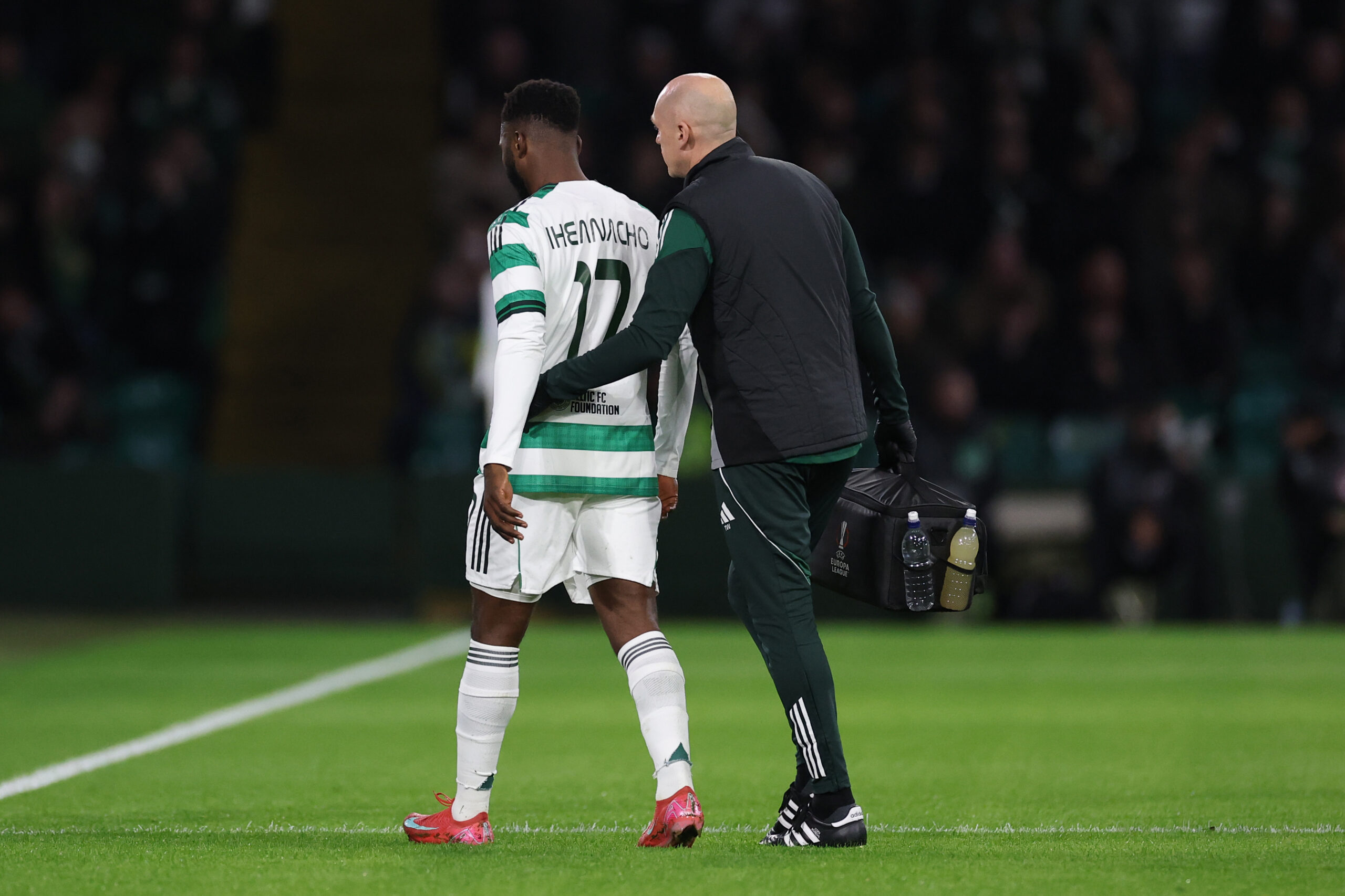 Celtic forward Iheanacho leaves this pitch with injury