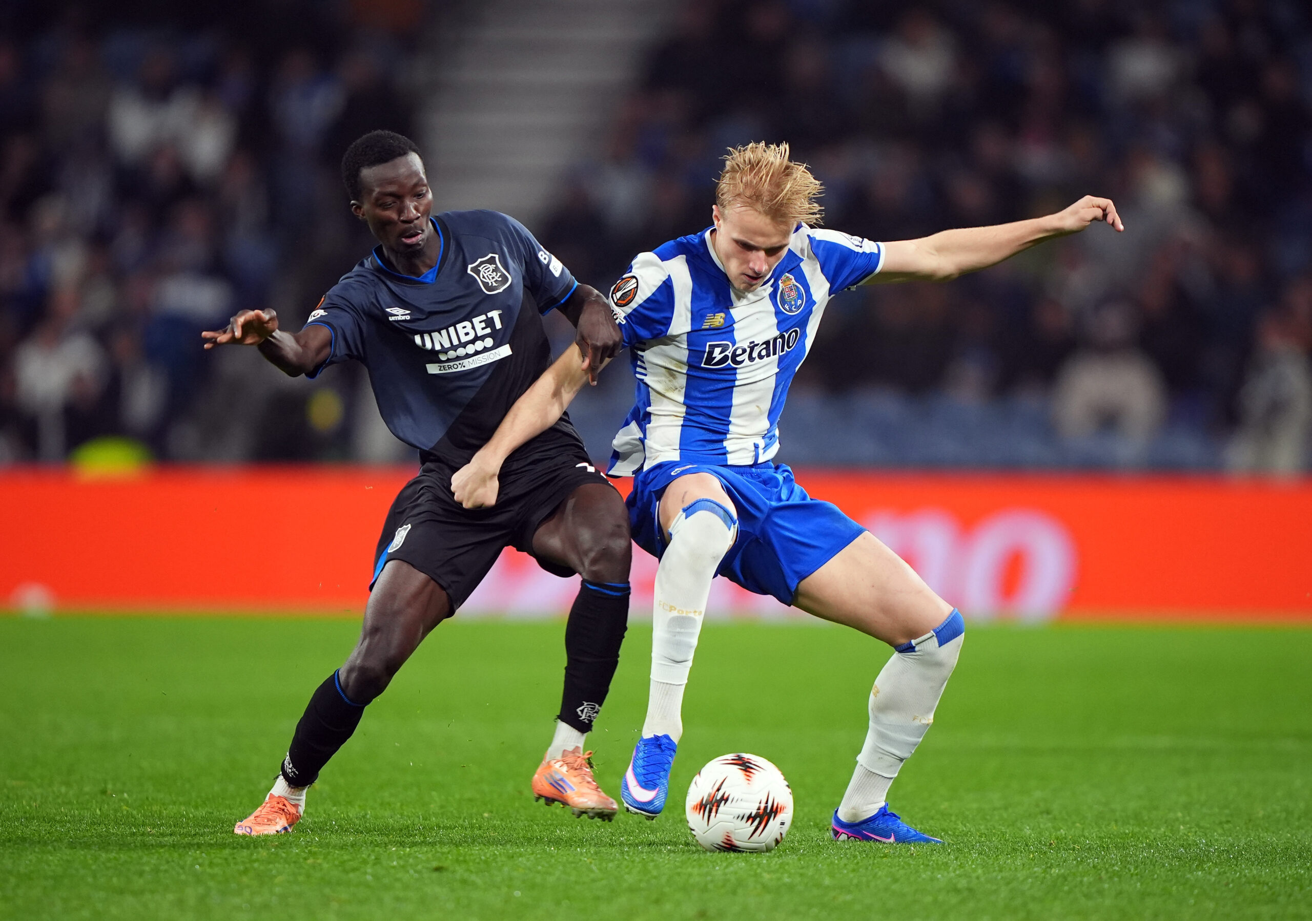 Rangers midfielder Diomande in action against Porto