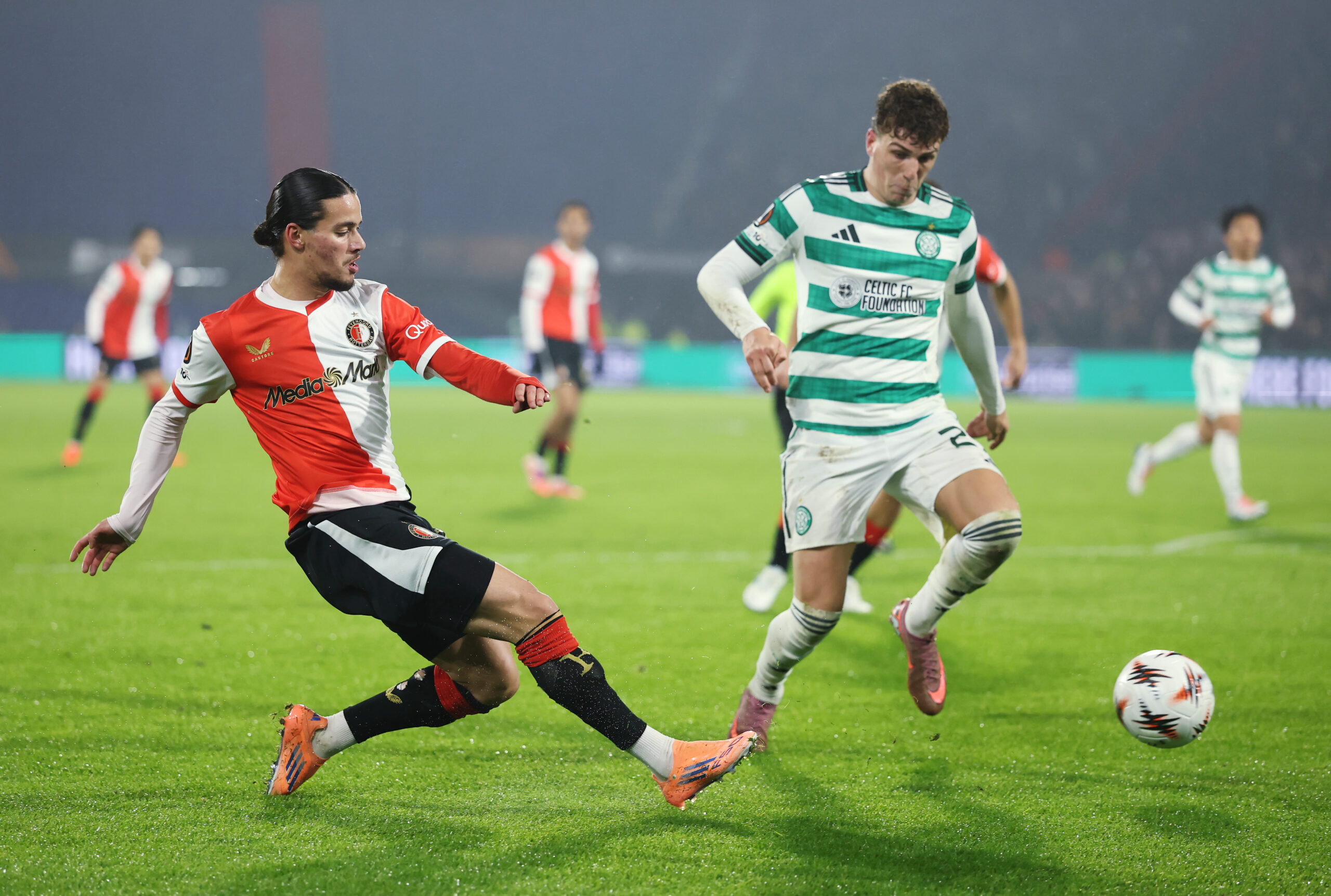 Celtic midfielder Engels in action against Feyenoord
