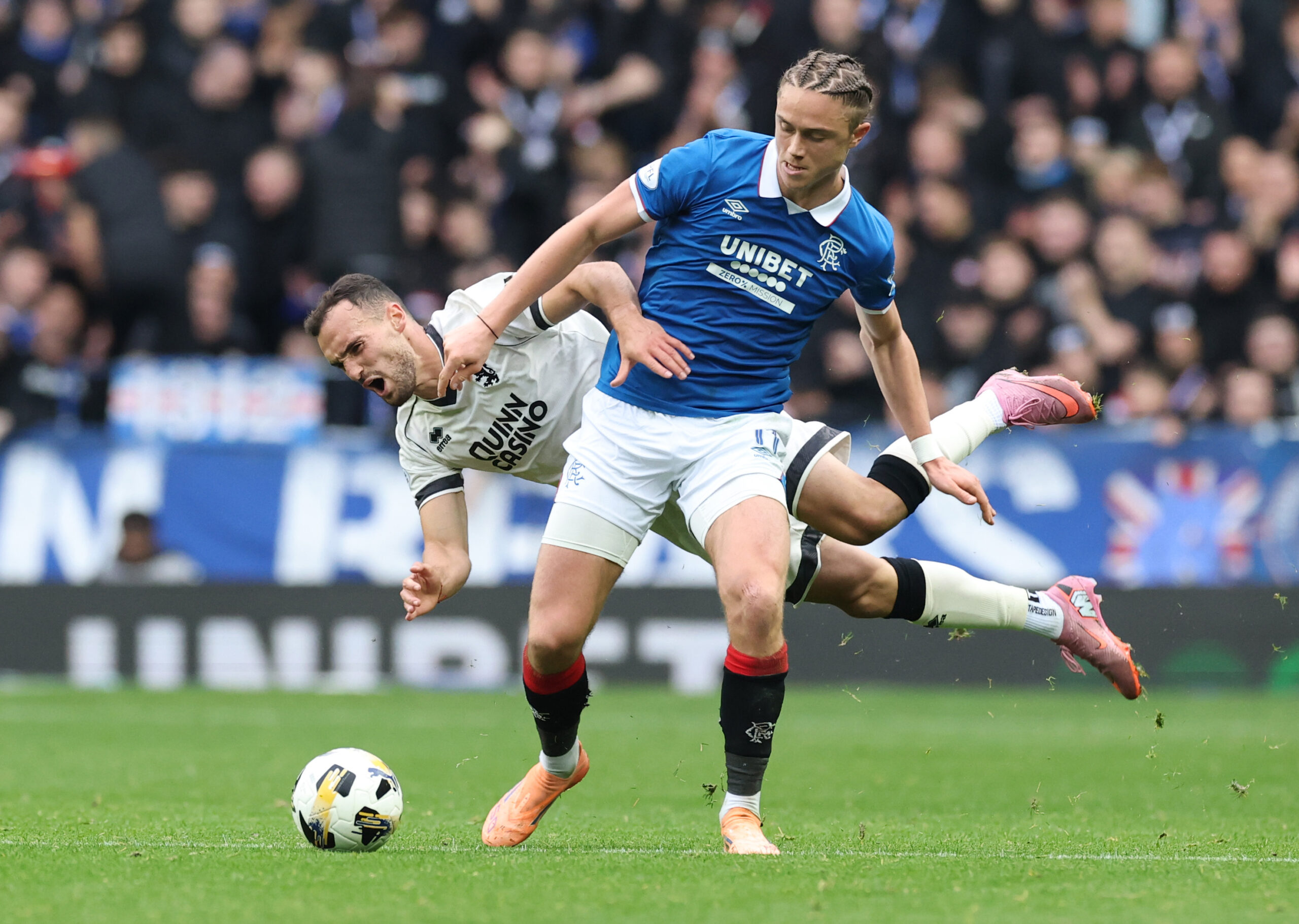 Rangers playmaker Aasgaard in action against Dundee