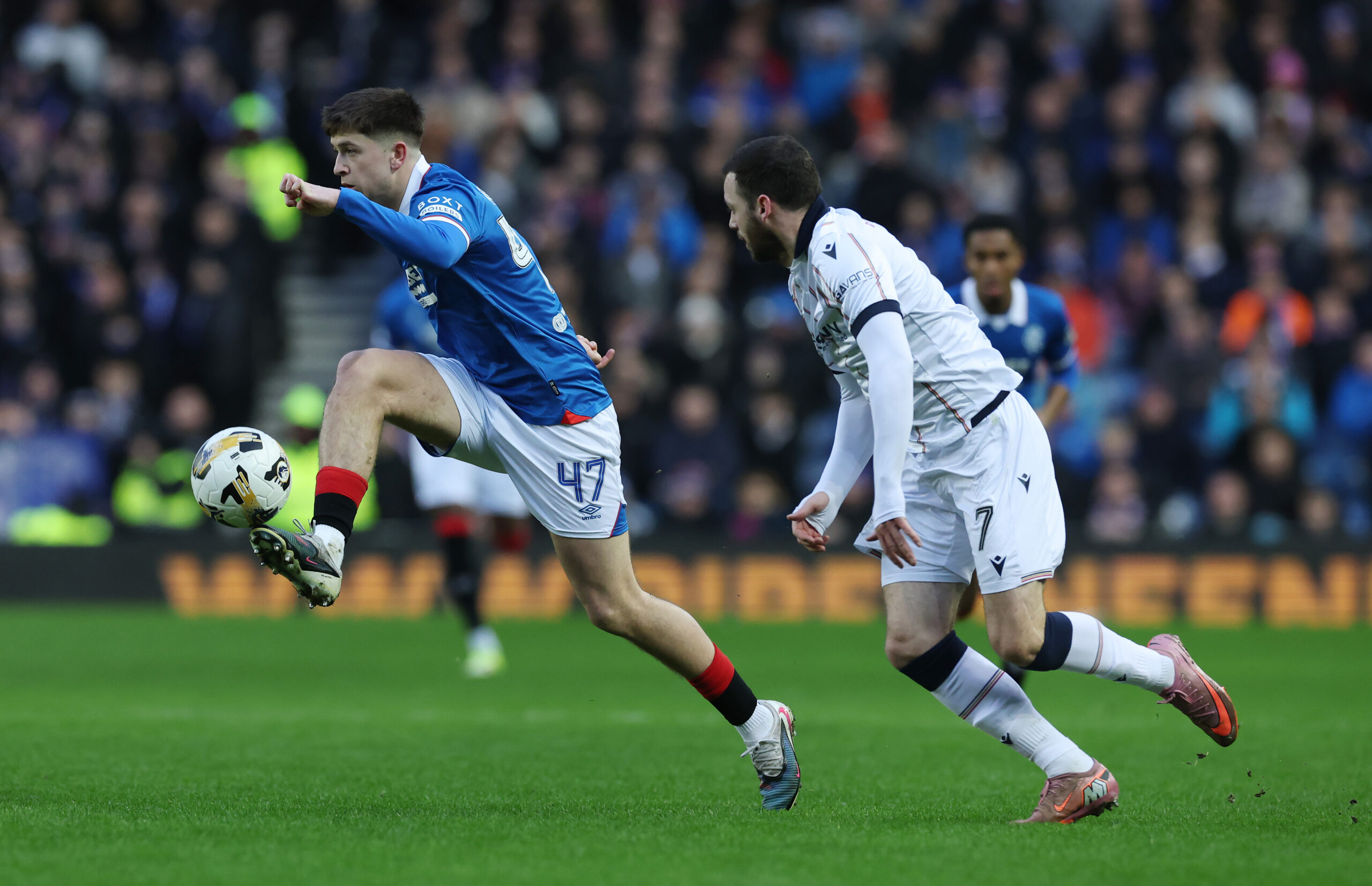Rangers winger Moore in action against Dundee