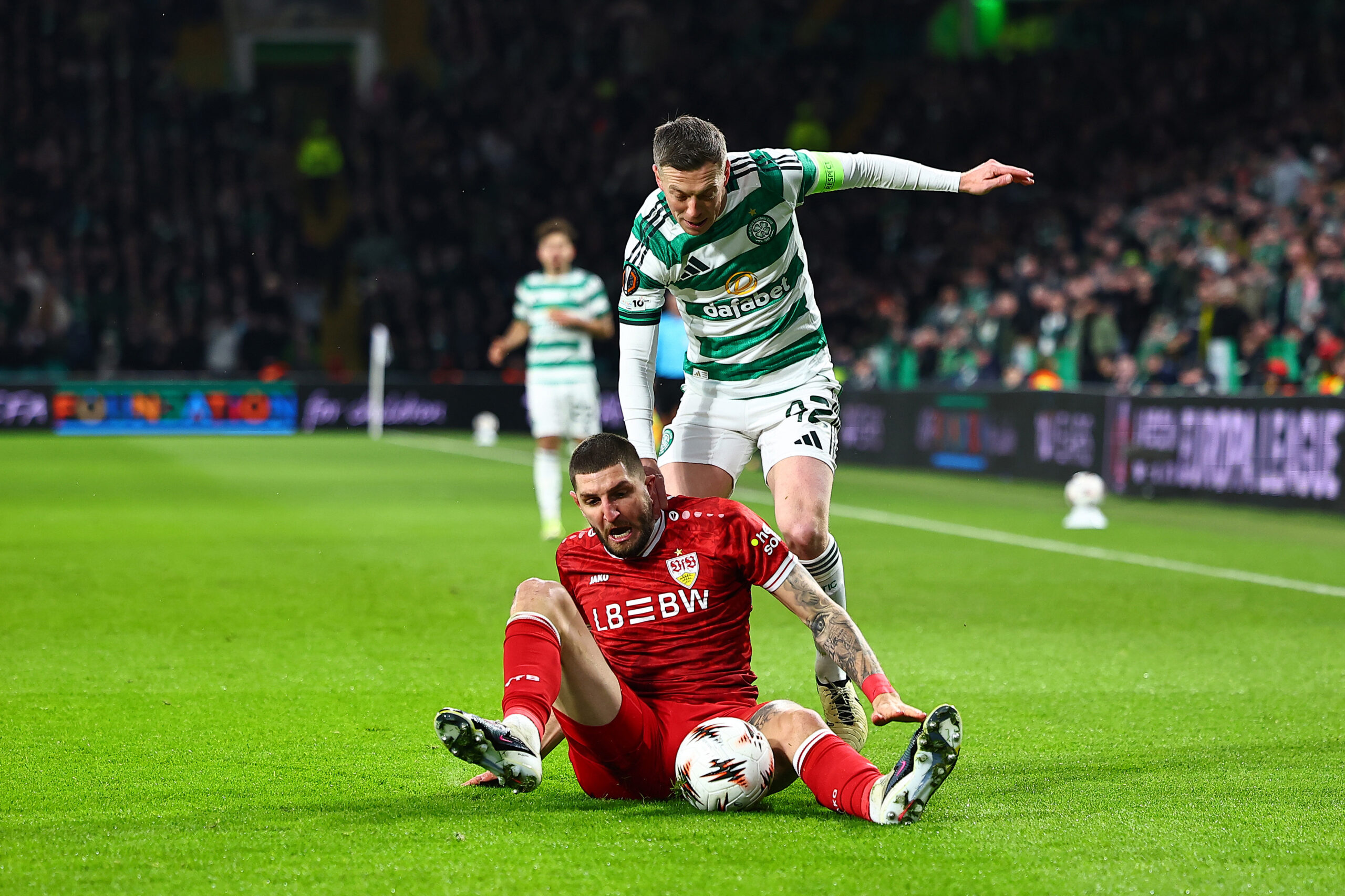 Celtic skipper McGregor in action against Stuttgart