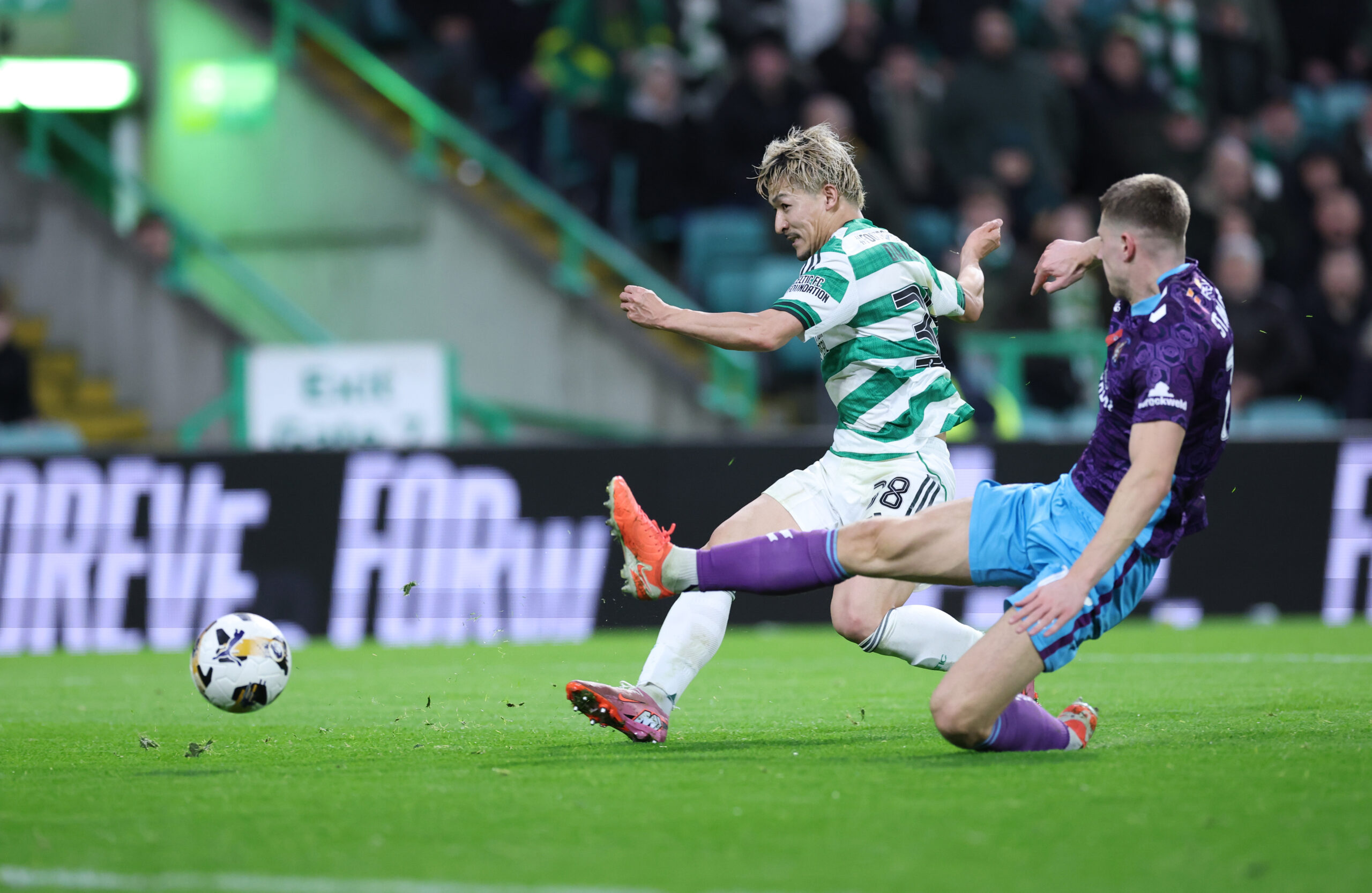 Celtic winger Maeda in action against Kilmarnock