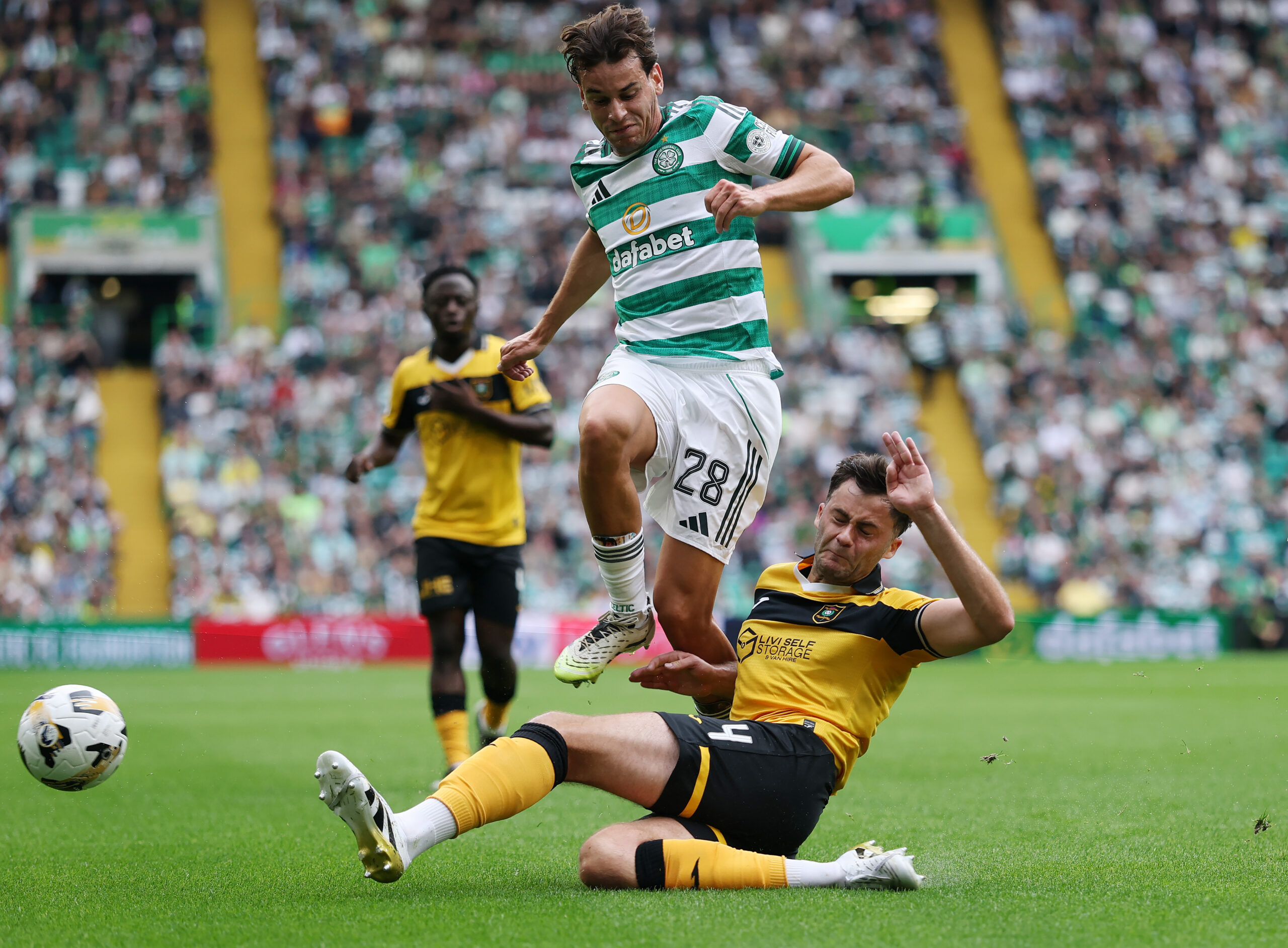 Celtic midfielder Bernardo in action against Livingston