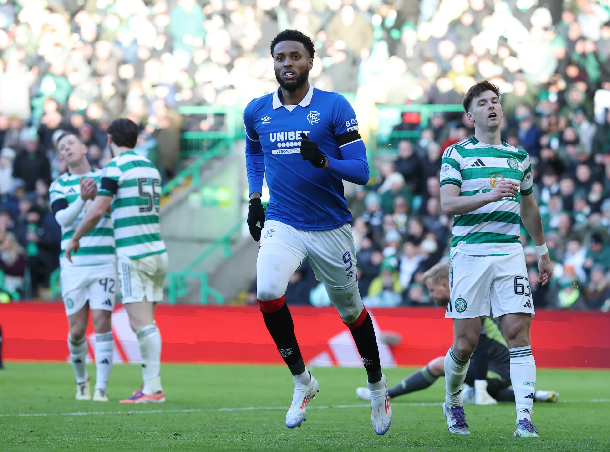 Rangers striker Chermiti celebrates his goal against Celtic