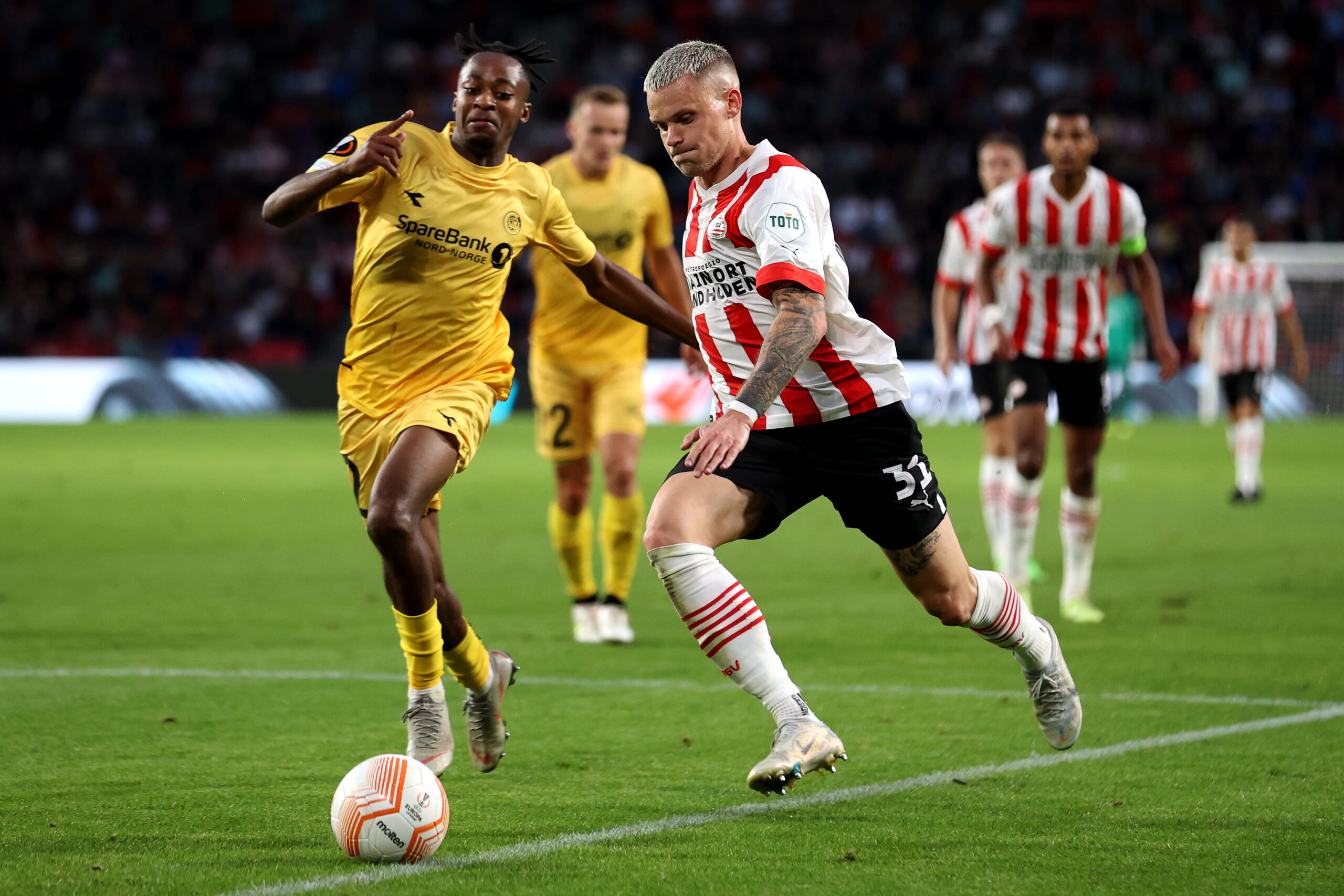 Celtic target Mvuka in action against PSV