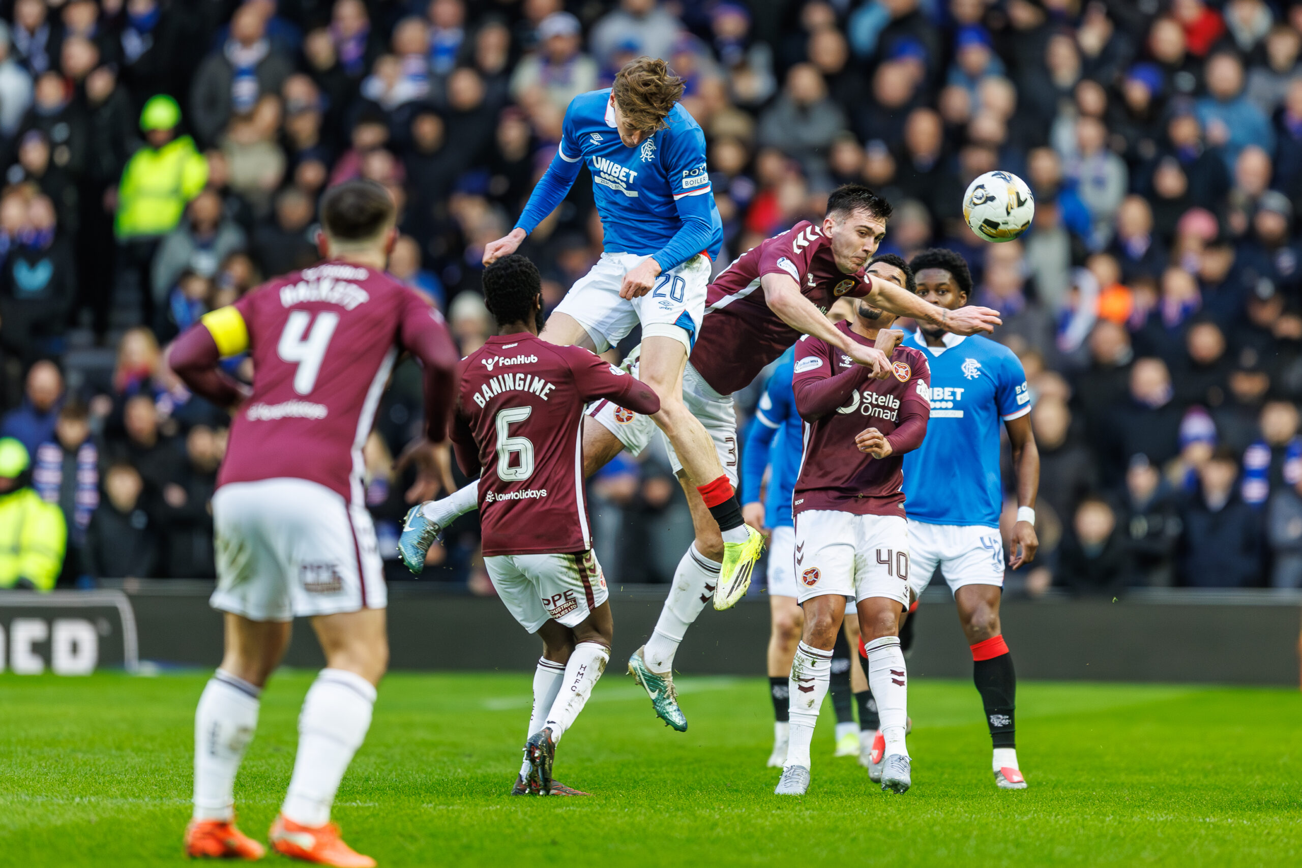 Rangers forward Naderi in action against Hearts