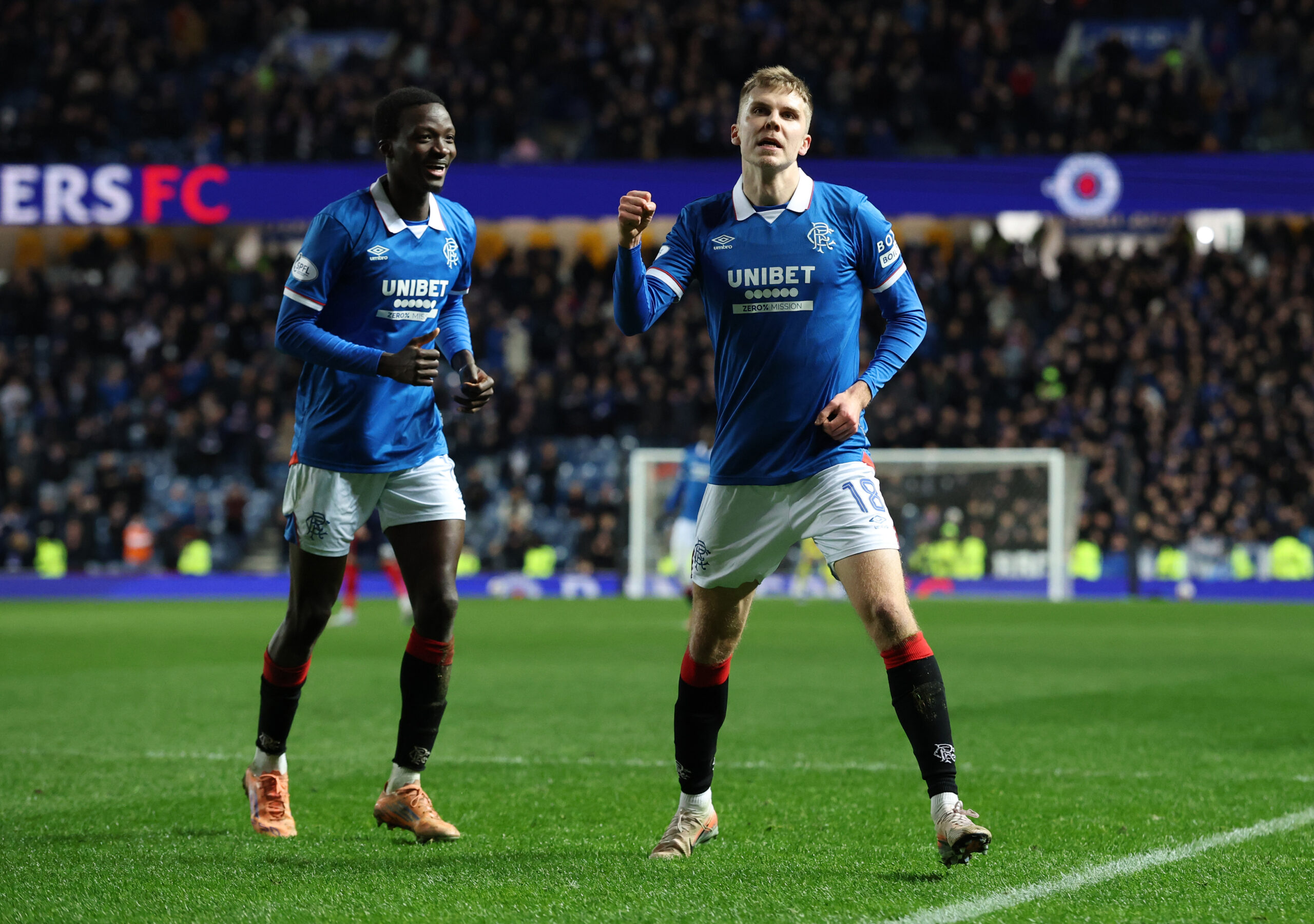 Rangers winger Antman celebrates his goal against Killie