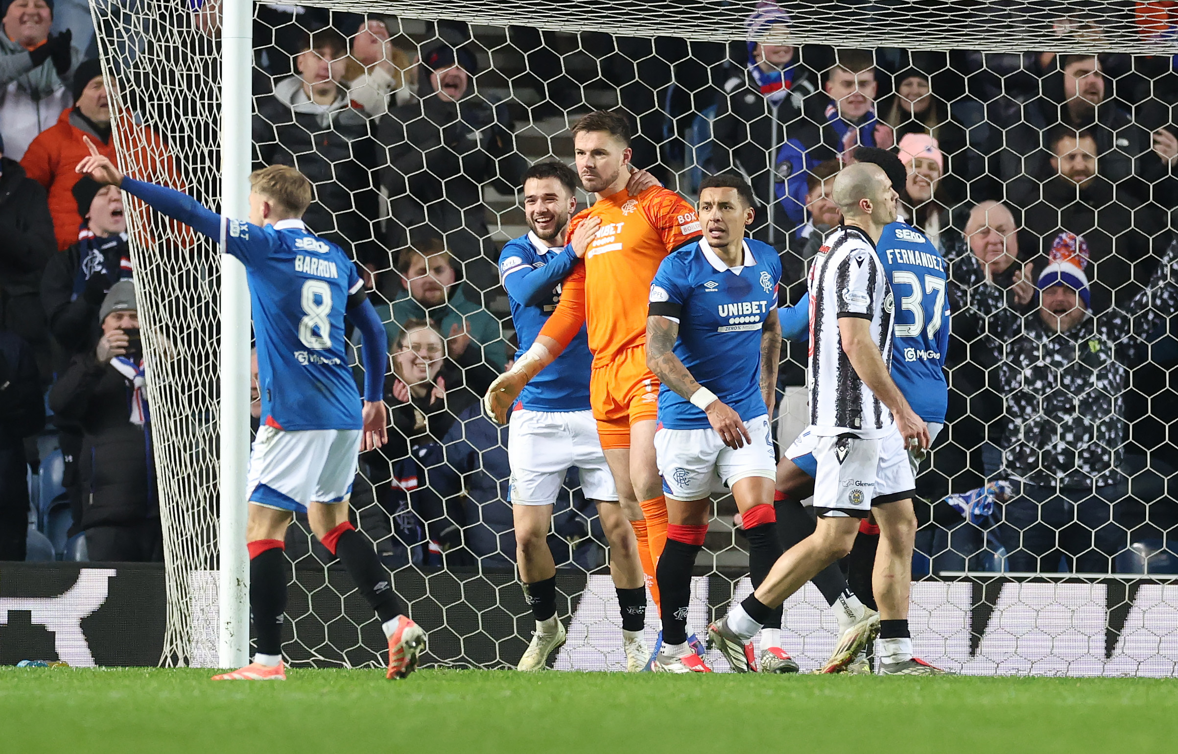 Rangers keeper Butland saves a spotkick against St Mirren