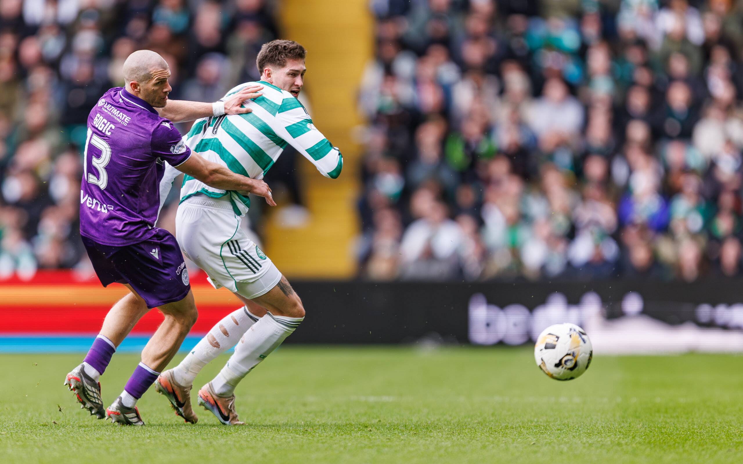 Celtic forward Cvancara in action against St Mirren