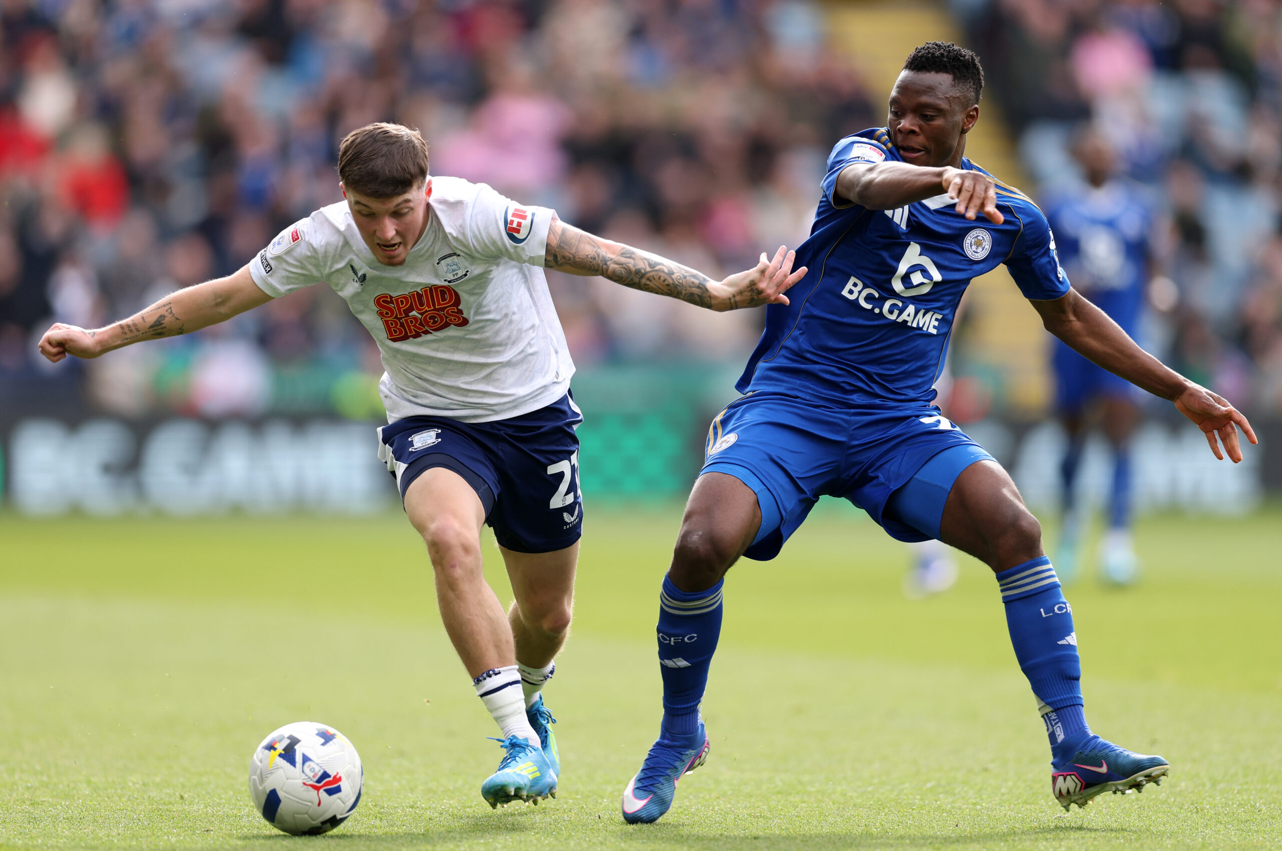 Celtic target Devine in action against Leicester City