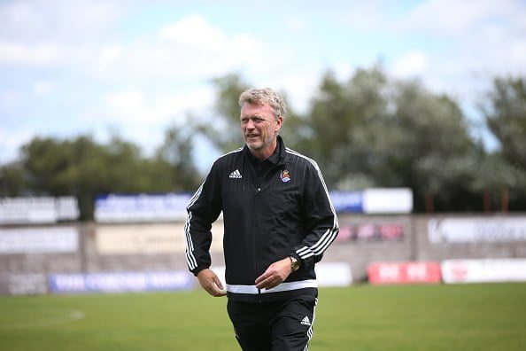METHIL, SCOTLAND - JULY 12: David Moyes manager of Real Sociedad looks on during the pre season friendly match between St Johnstone and Real Sociedad at Bayview on July 12, 2015 in Methil, Scotland. (Photo by Ian MacNicol/Getty Images)