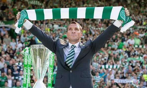 GLASGOW, SCOTLAND - MAY 23: Celtic unveil their new Manager, Brendan Rodgers at Celtic Park Glasgow on May 23, 2016 in Glasgow, Scotland. (Photo by Steve Welsh/Getty Images)