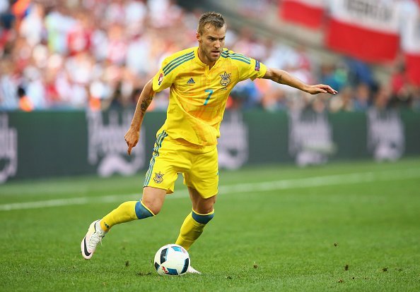 MARSEILLE, FRANCE - JUNE 21:  Andriy Yarmolenko of Ukraine in action the UEFA EURO 2016 Group C match between Ukraine and Poland at Stade Velodrome on June 21, 2016 in Marseille, France.  (Photo by Alex Livesey/Getty Images)