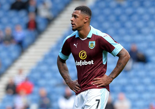 GLASGOW, SCOTLAND - JULY 30: Andre Gray of Burnley in action during a pre-season friendly between Rangers FC and Burnley FC at Ibrox Stadium on July 30, 2016 in Glasgow, Scotland. (Photo by Mark Runnacles/Getty Images)