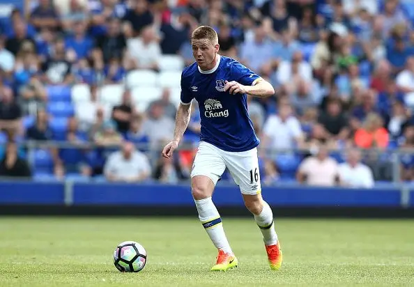LIVERPOOL, ENGLAND - AUGUST 06:  James McCarthy of Everton in action during the pre-season friendly match between Everton and Espanyol at Goodison Park on August 6, 2016 in Liverpool, England.  (Photo by Jan Kruger/Getty Images)