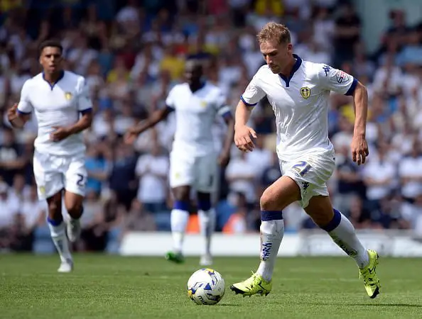 LEEDS, ENGLAND - AUGUST 08:  Charlie Taylor of Leeds United during the Sky Bet Championship match between Leeds United and Burnley at Elland Road on August 8, 2015 in Leeds, England.  (Photo by Nigel Roddis/Getty Images)