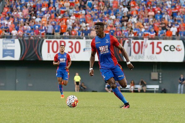 CINCINNATI, OH - JULY 16: Wilfried Zaha #11 of Crystal Palace FC controls the ball during the match against FC Cincinnati at Nippert Stadium on July 16, 2016 in Cincinnati, Ohio. Crystal Palace FC defeated FC Cincinnati 2-0. (Photo by Kirk Irwin/Getty Images)