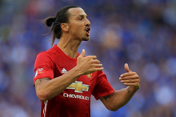 LONDON, ENGLAND - AUGUST 07:  Zlatan Ibrahimovic of Manchester United in action during The FA Community Shield between Leicester City and Manchester United at Wembley Stadium on August 7, 2016 in London, England.  (Photo by Ben Hoskins/Getty Images)
