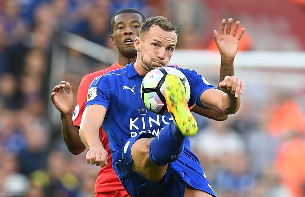 Leicester City's English midfielder Danny Drinkwater (R) vies with Liverpool's Dutch midfielder Georginio Wijnaldum during the English Premier League football match between Liverpool and Leicester City at Anfield in Liverpool, north west England on September 10, 2016. / AFP / Paul ELLIS / RESTRICTED TO EDITORIAL USE. No use with unauthorized audio, video, data, fixture lists, club/league logos or 'live' services. Online in-match use limited to 75 images, no video emulation. No use in betting, games or single club/league/player publications.  /         (Photo credit should read PAUL ELLIS/AFP/Getty Images)