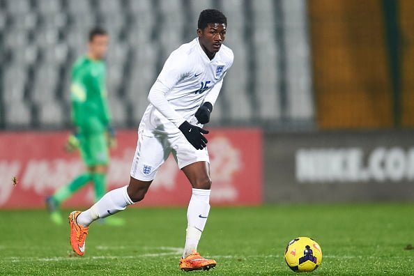 Everton among several English clubs hoping to land Maitland-Niles who is seen representing England in the picture