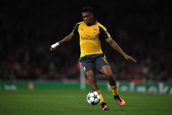 LONDON, ENGLAND - SEPTEMBER 28:  Alex Iwobi of Arsenal in action during the UEFA Champions League match between Arsenal FC and FC Basel 1893 at Emirates Stadium on September 28, 2016 in London, England.  (Photo by Mike Hewitt/Getty Images)