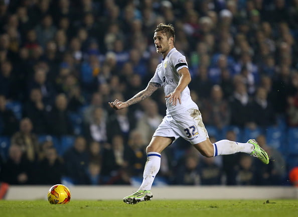 LEEDS, ENGLAND - NOVEMBER 29:  Liam Cooper of Leeds controls the ball during the Sky Bet Championship match between Leeds United and Derby County at Elland Road on November 29, 2014 in Leeds, England.  (Photo by Jan Kruger/Getty Images)