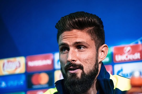 Arsenal's French forward Olivier Giroud gives a press conference on the eve of the UEFA Champions League group A football match between Ludogorets and Arsenal in Sofia on October 31, 2016.   / AFP / DIMITAR DILKOFF        (Photo credit should read DIMITAR DILKOFF/AFP/Getty Images)
