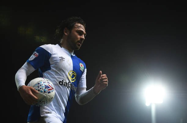 BLACKBURN, ENGLAND - APRIL 19: Bradley Dack of Blackburn Rovers runs to the corner spot during the Sky Bet League One match between Blackburn Rovers and Peterborough United at Ewood Park on April 19, 2018 in Blackburn, England. (Photo by Nathan Stirk/Getty Images)