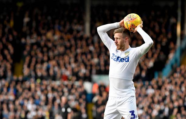 LEEDS, ENGLAND - NOVEMBER 24:  Barry Douglas of Leeds United takes a throw in during the Sky Bet Championship match between Leeds United and Bristol City at Elland Road on November 24, 2018 in Leeds, England. (Photo by George Wood/Getty Images)