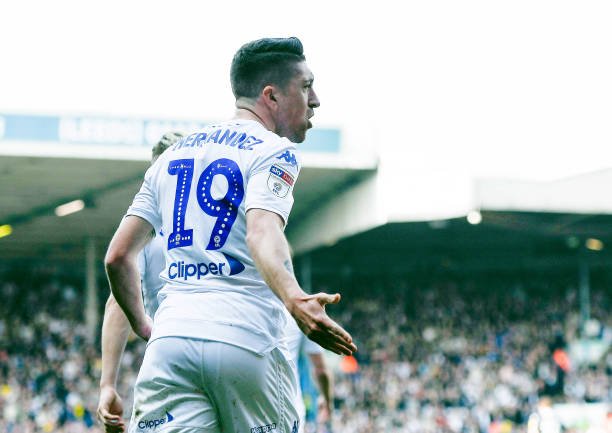 LEEDS, ENGLAND - MARCH 30: Pablo Hernandez of Leeds United celebrates after scoring his sides first goal to make score 1-1 during the Sky Bet Championship match between Leeds United and Millwall at Elland Road on March 30, 2019 in Leeds, England. (Photo by George Wood/Getty Images)
