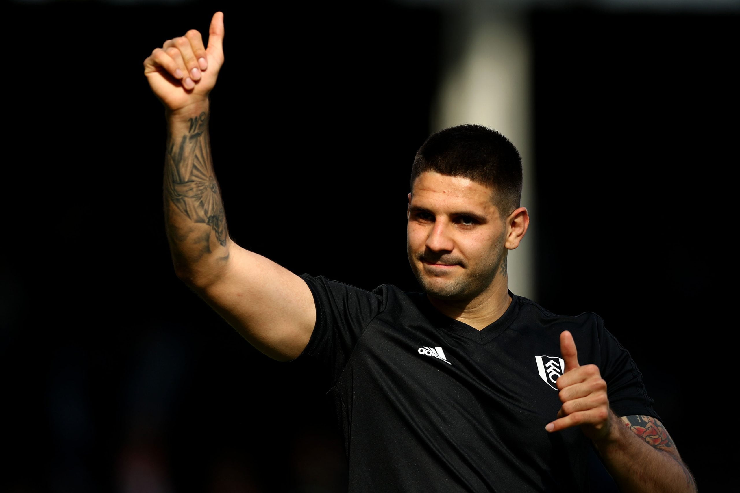 LONDON, ENGLAND - MAY 12: Aleksandar Mitrovic of Fulham waves to the fans at the end of the Premier League match between Fulham FC and Newcastle United at Craven Cottage on May 12, 2019 in London, United Kingdom. (Photo by Clive Rose/Getty Images)