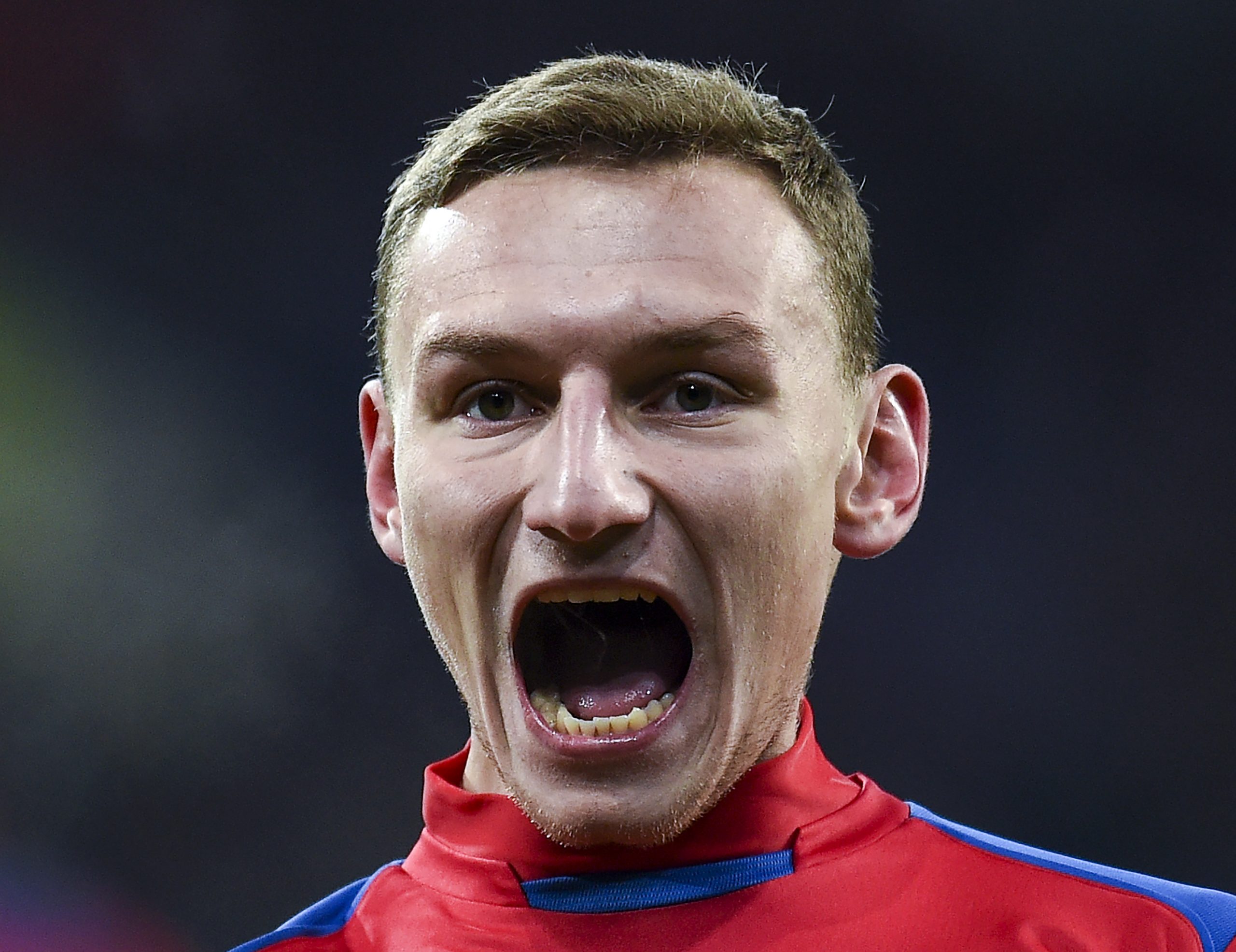 Fyodor Chalov of PFC CSKA Moscow celebrates after scoring a goal during the Russian Premier League match between PFC CSKA Moscow and FC Zenit Saint Petersburg at the VEB Arena Stadium on November 11, 2018 in Moscow, Russia. (Photo by Epsilon/Getty Images)