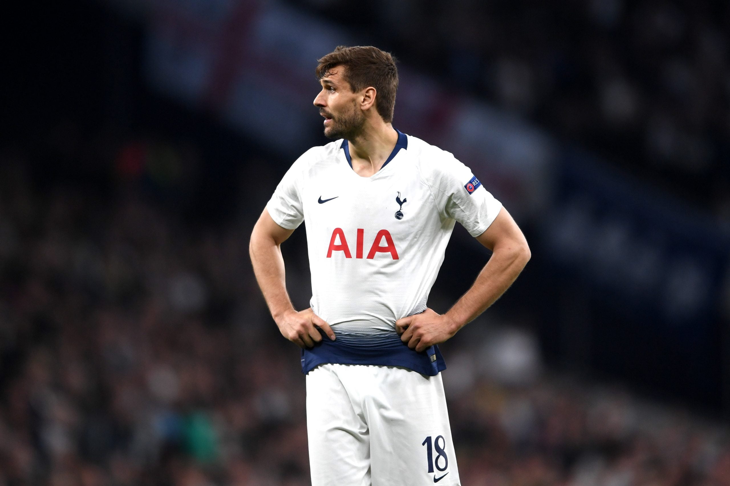 LONDON, ENGLAND - APRIL 30: Fernando Llorente of Tottenham Hotspur looks on during the UEFA Champions League Semi Final first leg match between Tottenham Hotspur and Ajax at at the Tottenham Hotspur Stadium on April 30, 2019 in London, England. (Photo by Laurence Griffiths/Getty Images)