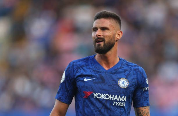 LONDON, ENGLAND - AUGUST 18: Olivier Giroud of Chelsea during the Premier League match between Chelsea FC and Leicester City at Stamford Bridge on August 18, 2019 in London, United Kingdom. (Photo by Catherine Ivill/Getty Images)