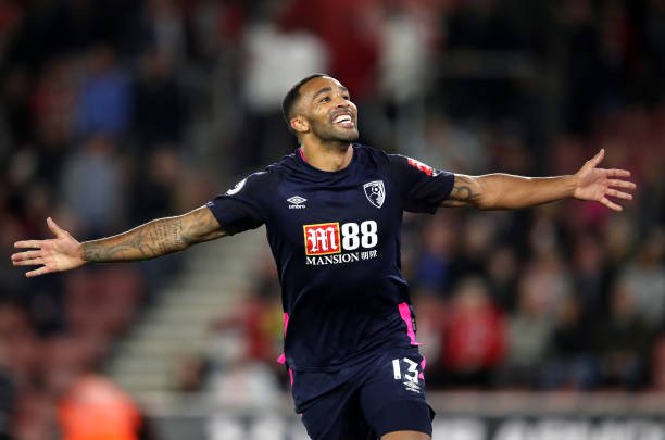 SOUTHAMPTON, ENGLAND - SEPTEMBER 20: Callum Wilson of AFC Bournemouth celebrates after scoring his team's third goal during the Premier League match between Southampton FC and AFC Bournemouth at St Mary's Stadium on September 20, 2019 in Southampton, United Kingdom. (Photo by Alex Pantling/Getty Images)