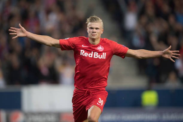 Real Madrid hoping to land Erling Haaland next summer (Haaland is seen in action for his former club Red Bull Salzburg in the picture)