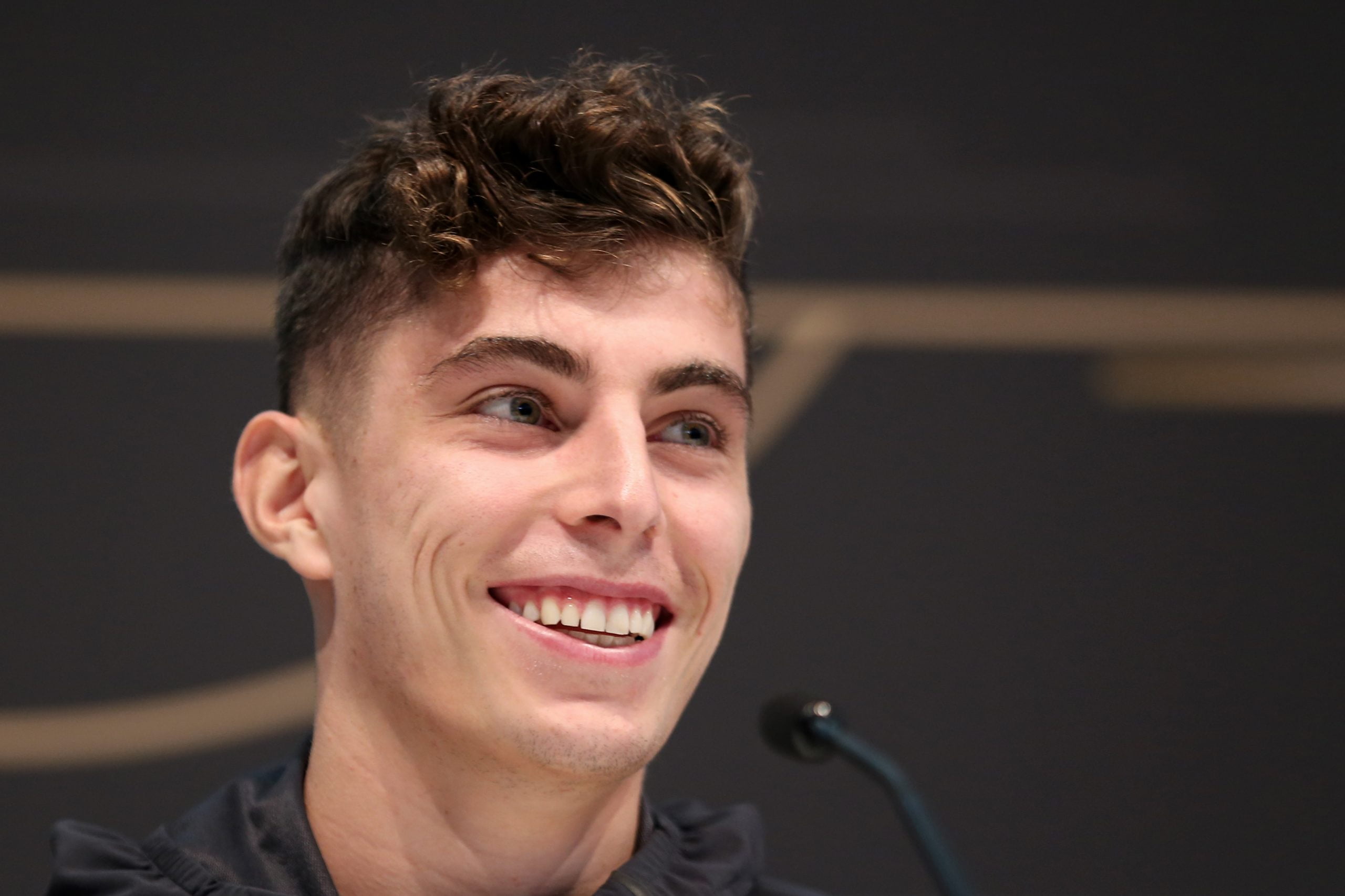 Kai Havertz of Germany speaks at a press conference at Deutsches Fussball Museum on October 11, 2019 in Dortmund, Germany. Germany will play against Estonia the UEFA Euro 2020 qualifier match on October 13, 2019 in Tallinn, Estonia. (Photo by Christof Koepsel/Bongarts/Getty Images)