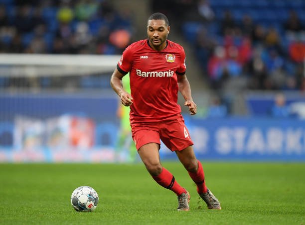Leicester City remain interested in recruiting Jonathan Tah who is in action in the picture
