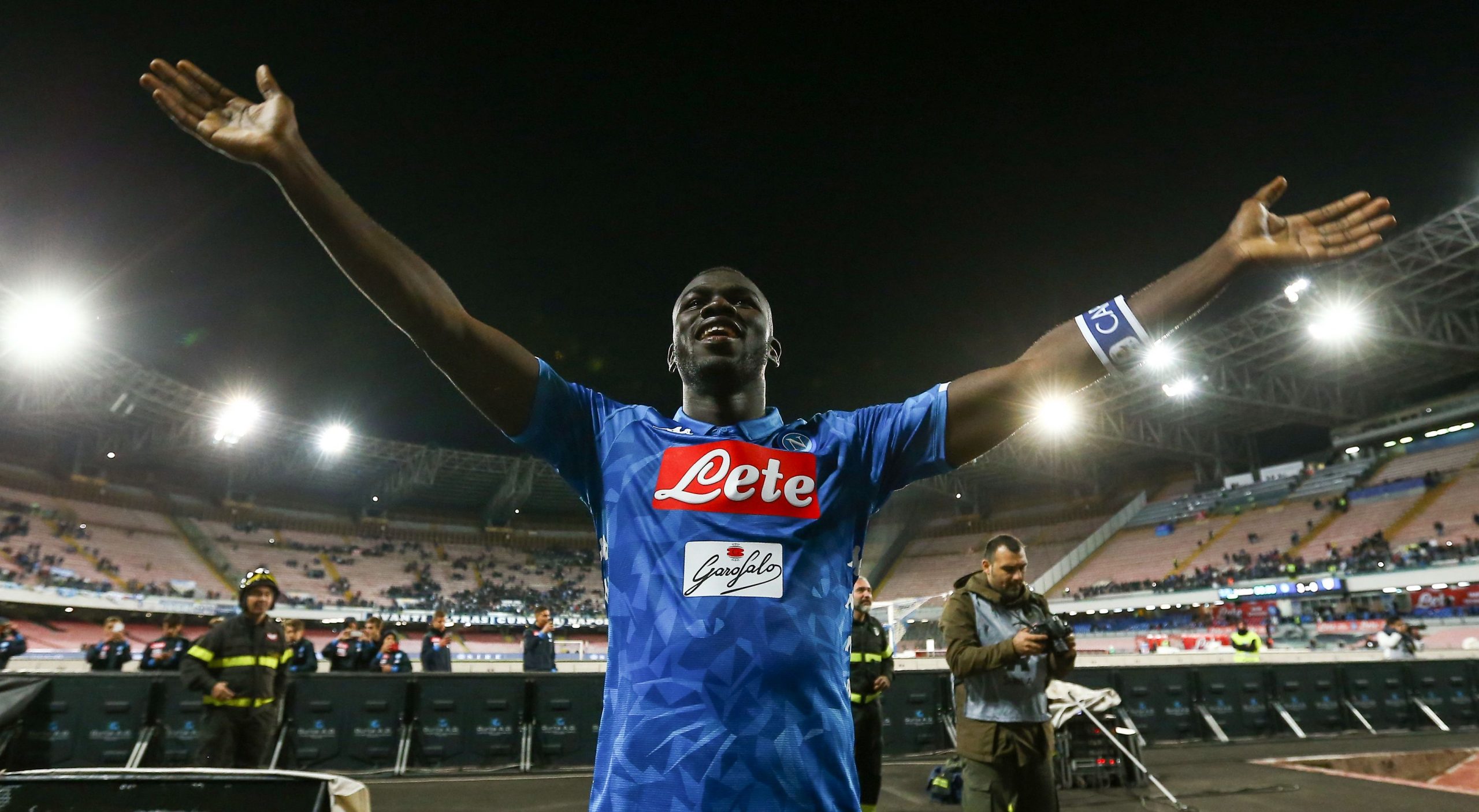 Tottenham Hotspur listed as a potential suitor for Kalidou Koulibaly who is seen in the photo