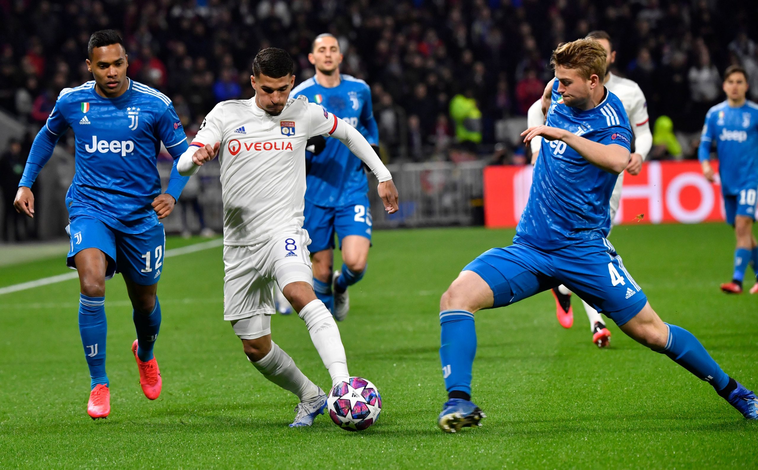 Manchester City eyeing a summer move for Houssem Aouar who is in action in the photo