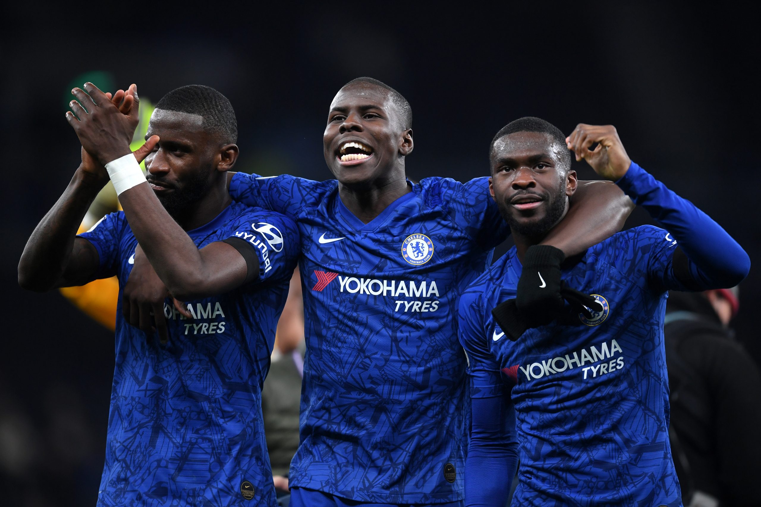 Tottenham Hotspur showing interest in recruiting Kurt Zouma who is seen celebrating in the picture