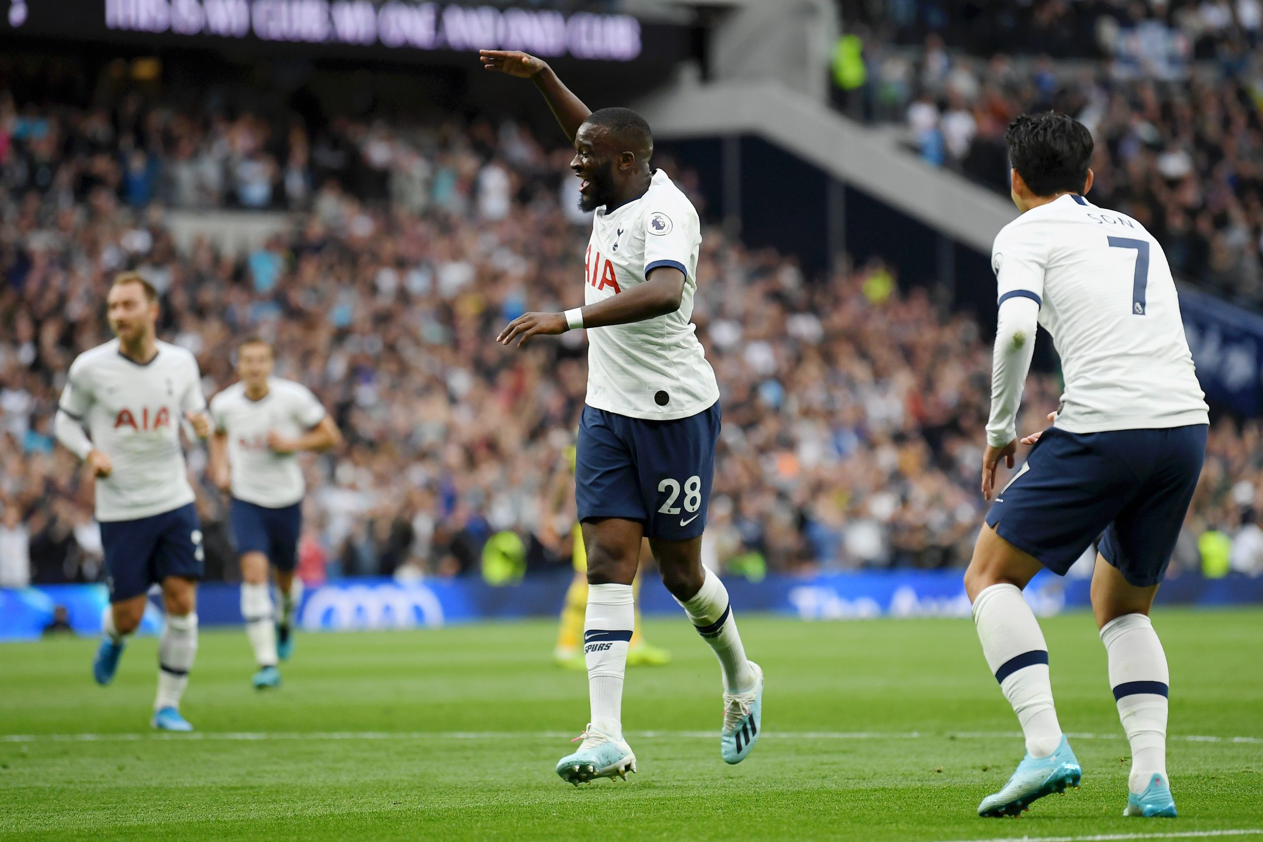 Tottenham Hotspur not willing to sanction the exit of Tanguy Ndombele who is in action in the photo
