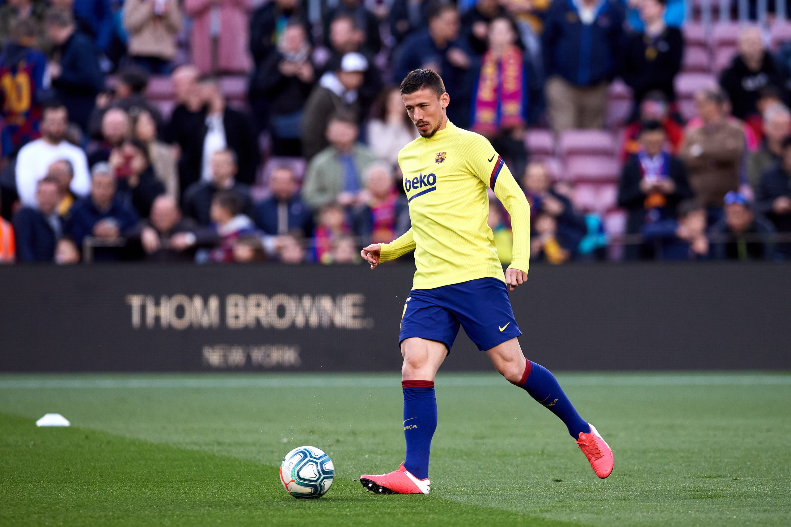Barcelona looking to extend Clement Lenglet's contract (Lenglet is in action in the photo)
