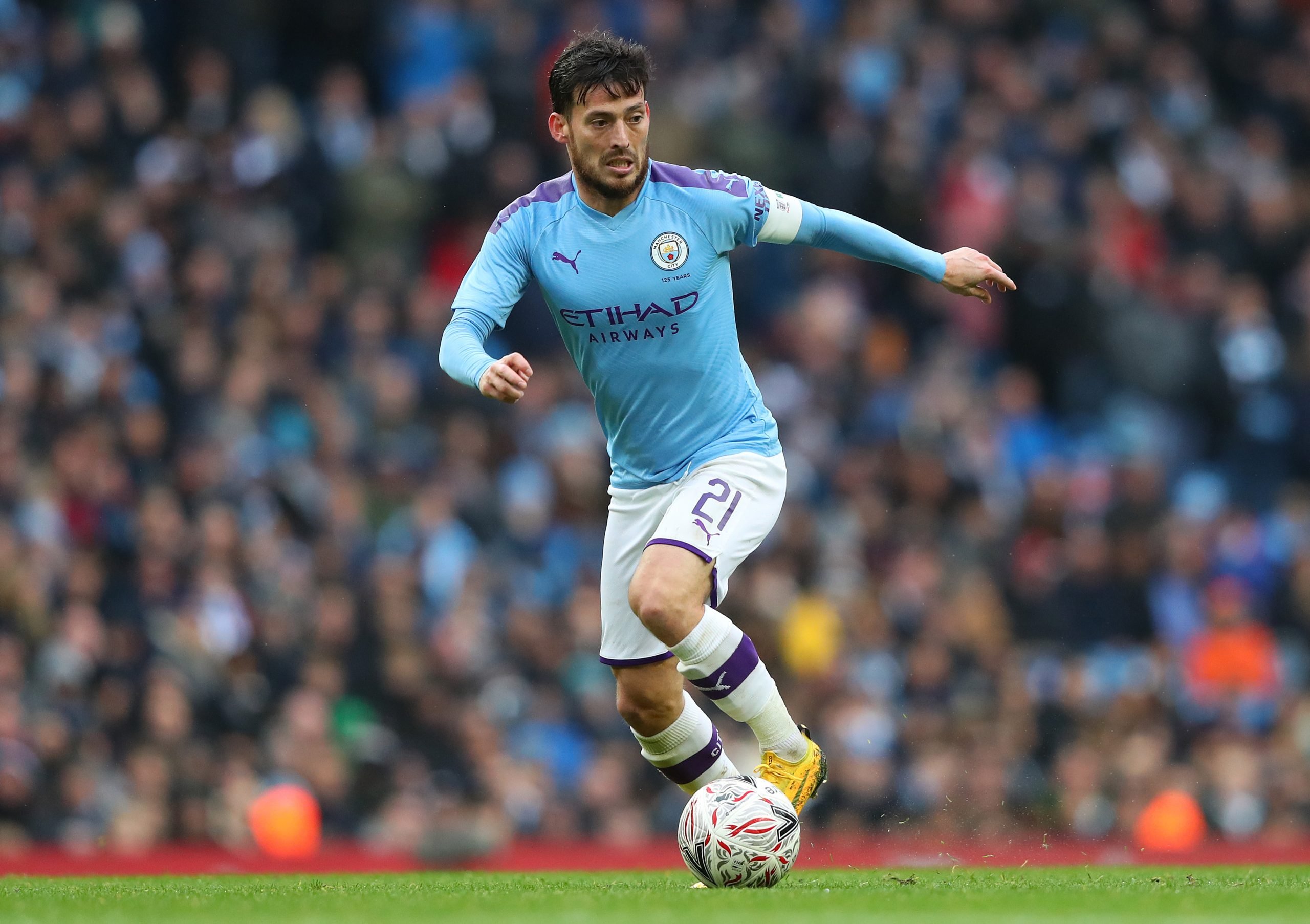 4-3-3 Manchester City Predicted Lineup Vs Arsenal (Man City's David Silva in action in the photo)