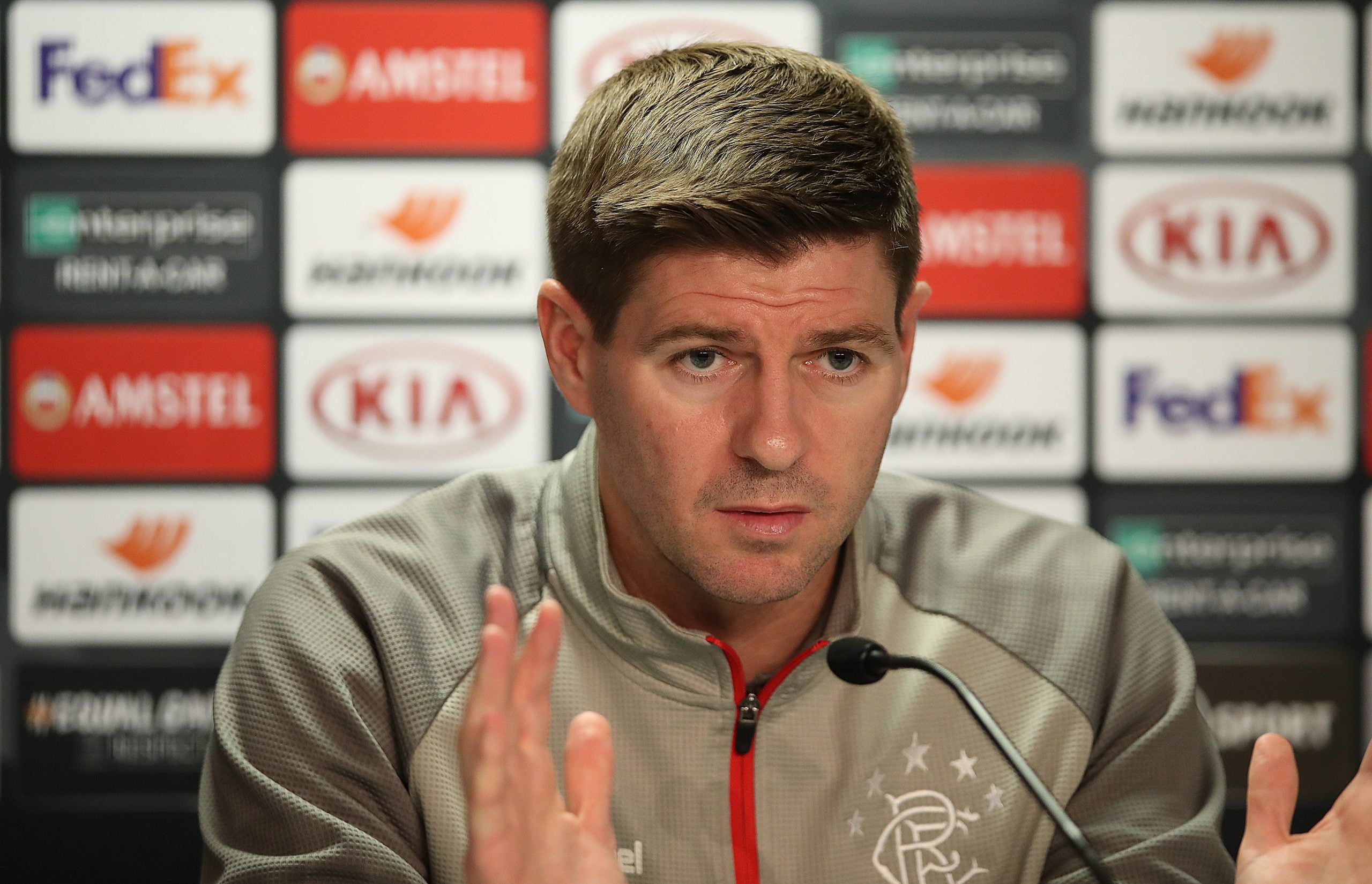 Three Defenders Gerrard Should Consider Signing For Rangers - Gerrard during a press conference