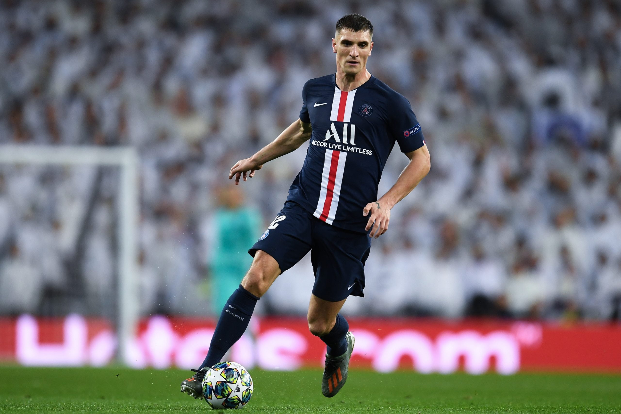 Tottenham Hotspur in talks to land Thomas Meunier, who is in action in the photo, this summer